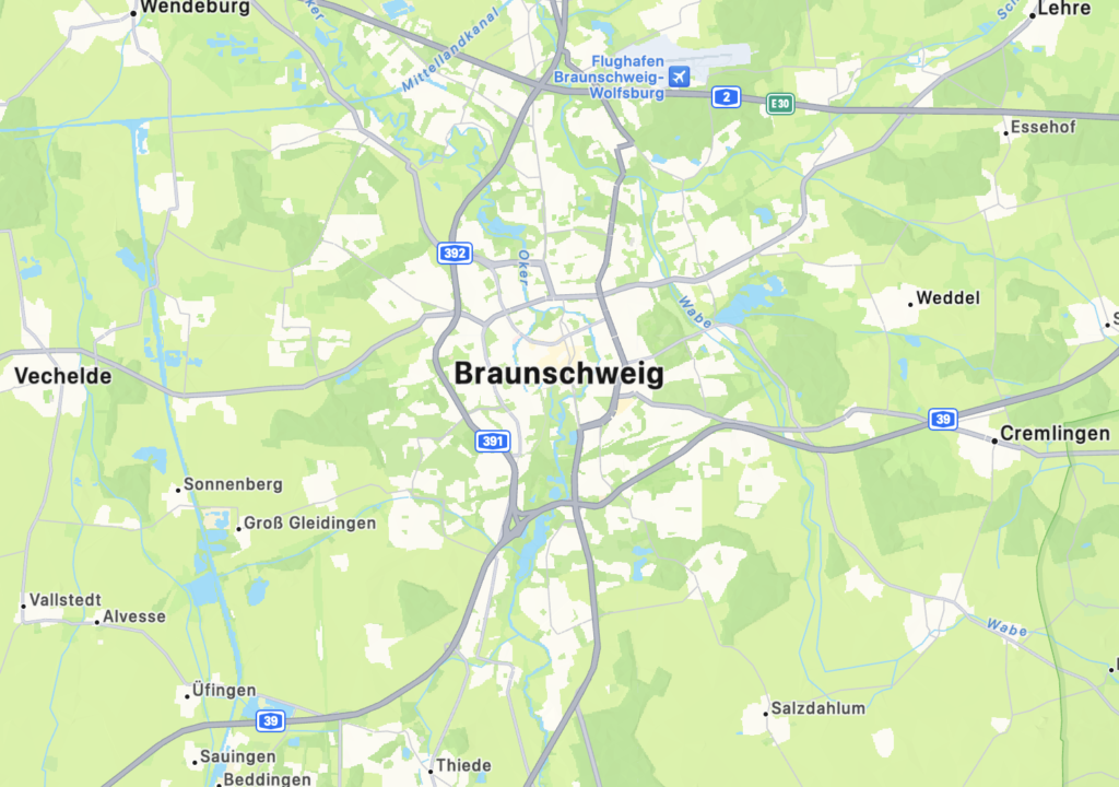 Landkarte Braunschweig, Solaranlage in Nürnberg und Umgebung