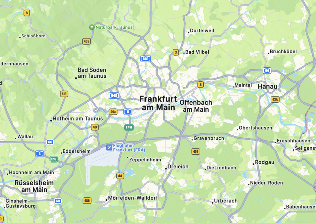 Landkarte Frankfurt, Solaranlage in Frankfurt und Umgebung