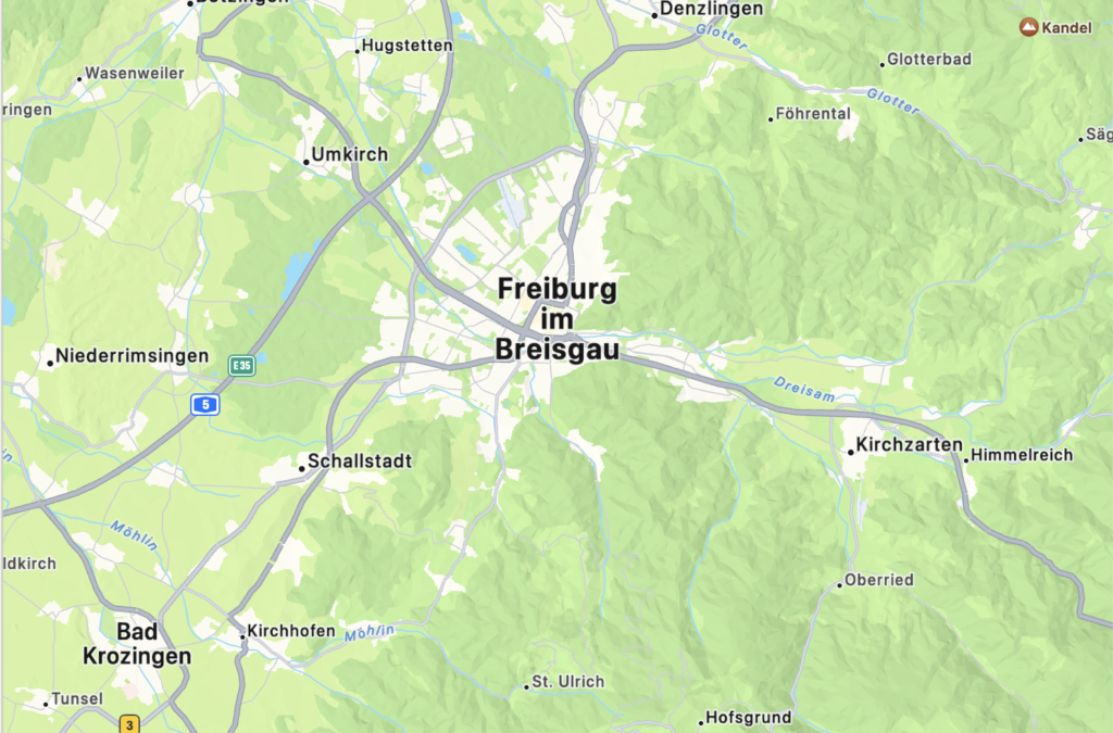 Landkarte Freiburg, Solaranlage in Freiburg und Umgebung