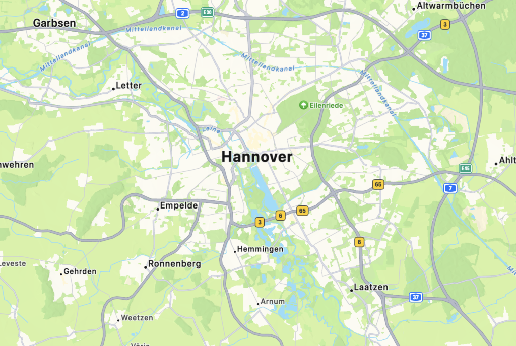 Landkarte Hannover, Solaranlage in Hannover und Umgebung