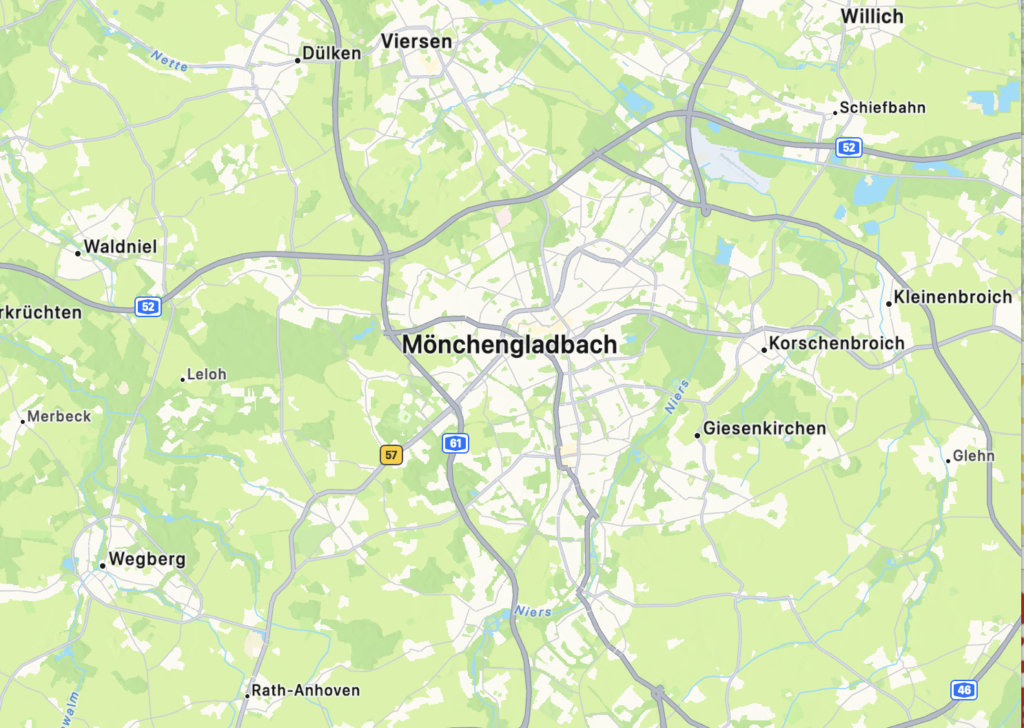 Landkarte Mönchengladbach, Solaranlage in Mönchengladbach und Umgebung