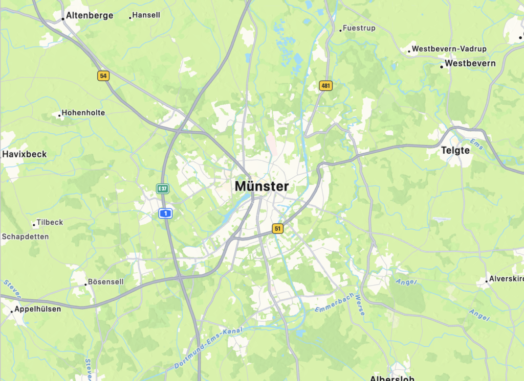 Landkarte Münster, Solaranlage in Münster und Umgebung