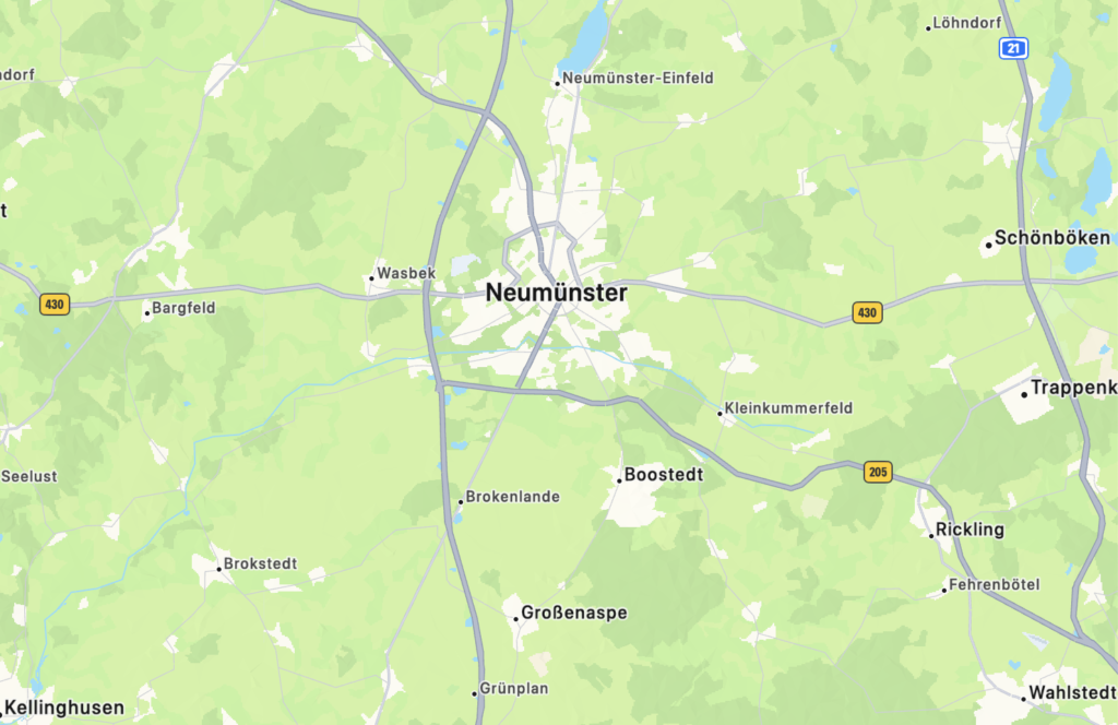 Landkarte Neumünster, Solaranlage in Neumünster und Umgebung