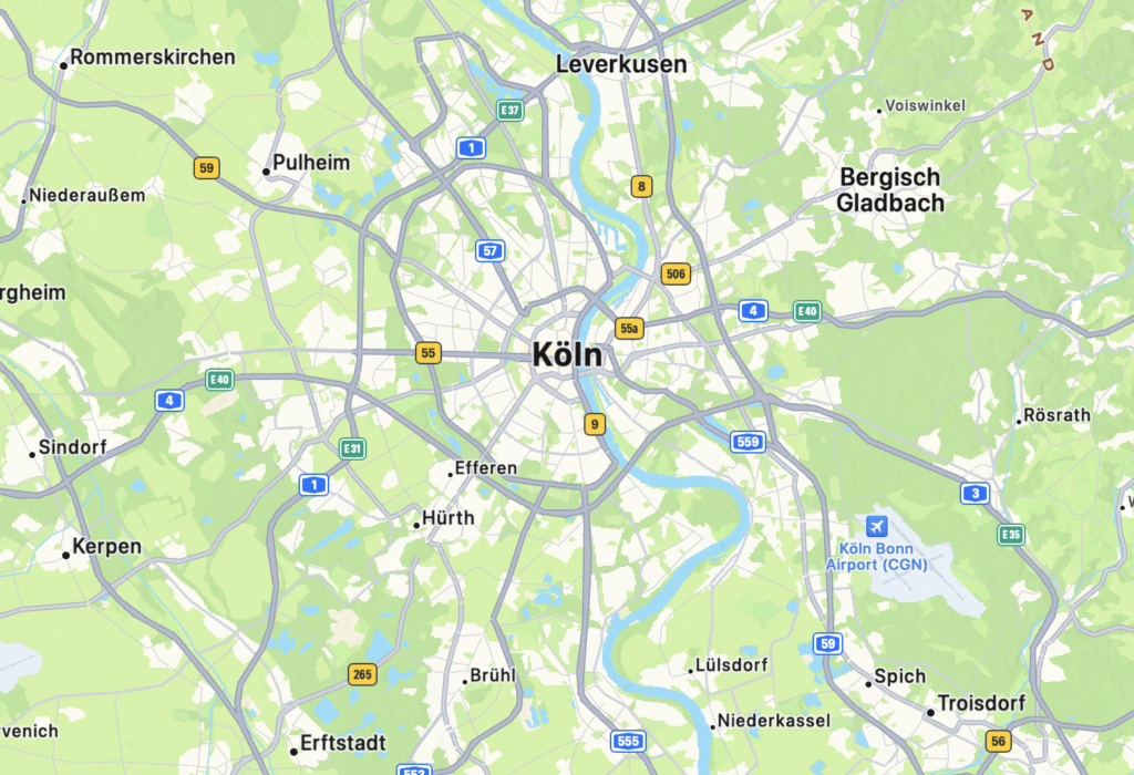 Landkarte Köln, Solaranlage in Köln und Umgebung